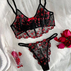 Women's French Floral Lace Lingerie Set – Bra & Matching Panty Set