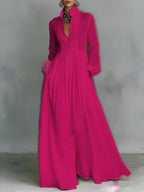 Women's Summer Occasion Maxi Dress – V-Neck Flowy Dress