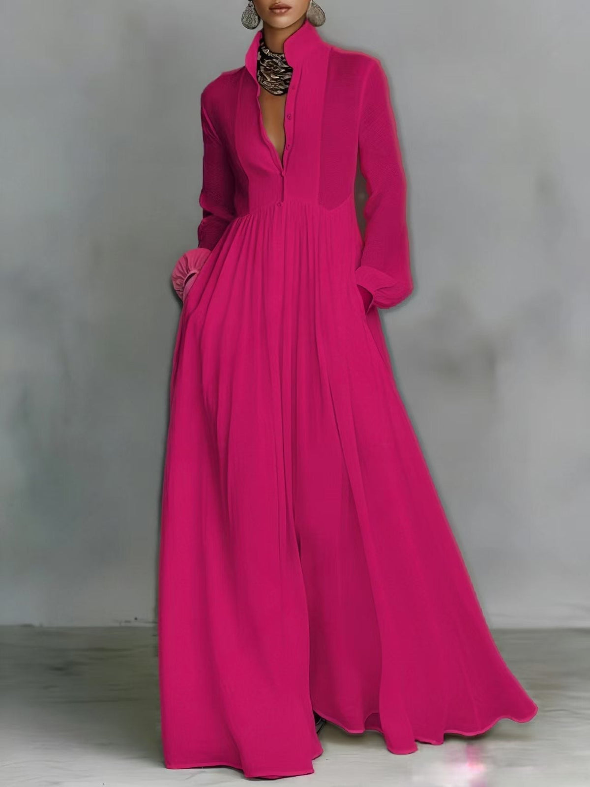 Women's Summer Occasion Maxi Dress – V-Neck Flowy Dress