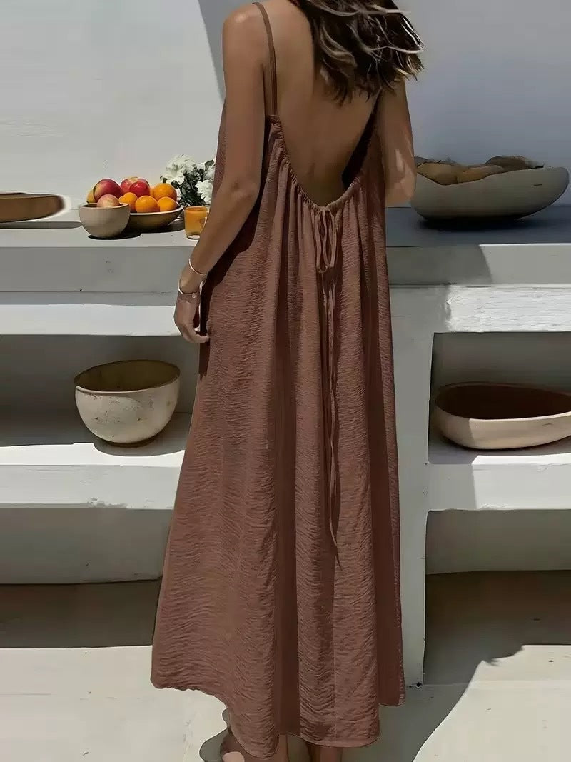 Women's Spaghetti Strap Summer Dress – Sleeveless Flowy Dress