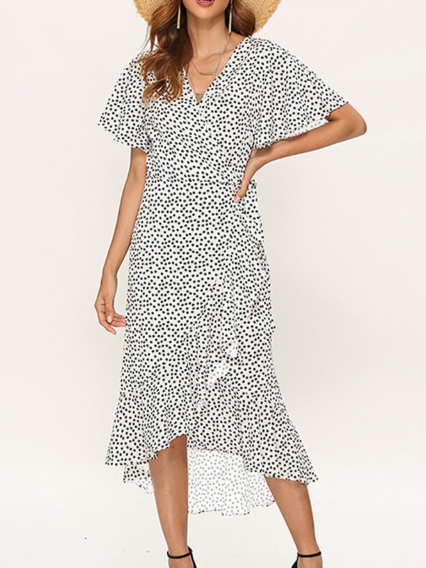 Women's Belted Wrap Maxi Dress – V-Neck Formal Occasion Dress