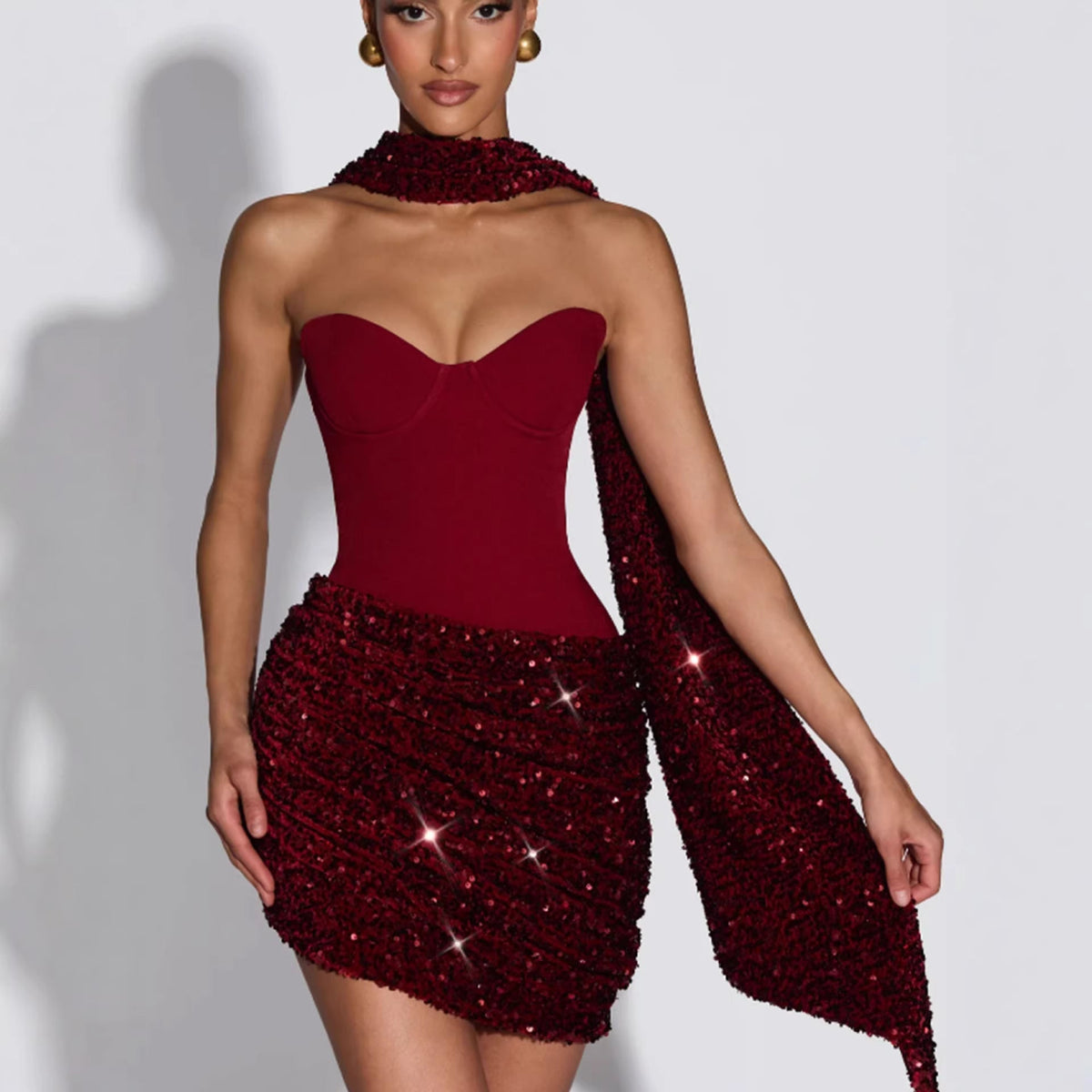 Alanah | Sequin Corset Mini Dress