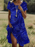 Women's Relaxed Summer Midi Dress – Flowy Day Dress