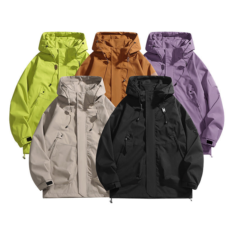 Women's Lightweight Hooded Jacket – Adjustable Zip-Up Outdoor Jacket