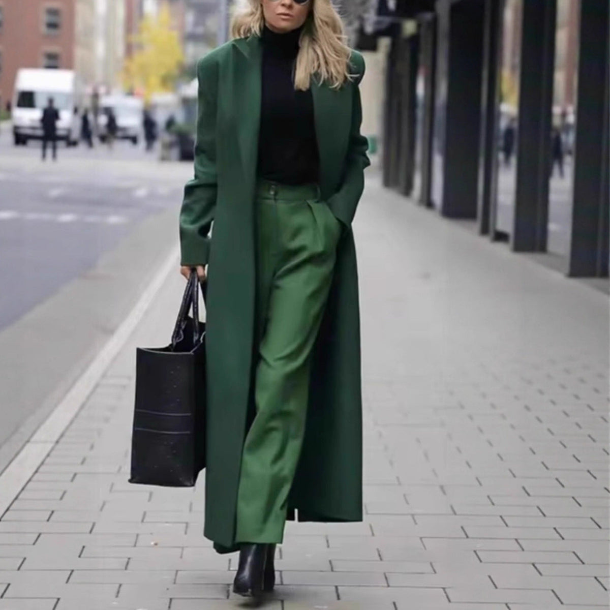 Alanah | Long Double-Breasted Coat with pockets