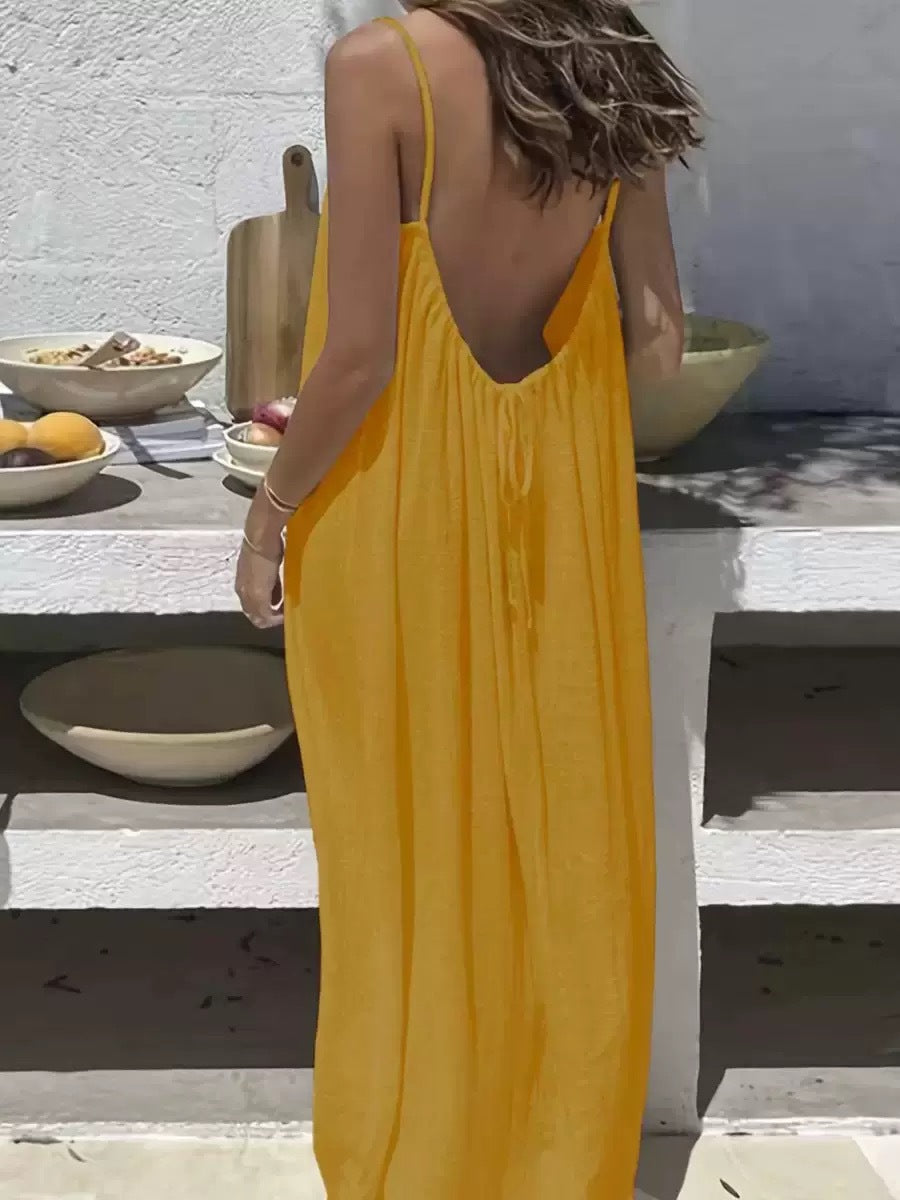 Women's Spaghetti Strap Summer Dress – Sleeveless Flowy Dress