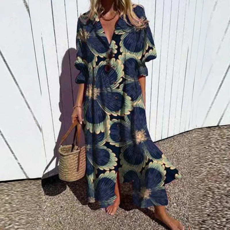 Women's Floral Summer Maxi Dress – Relaxed Flowy Dress