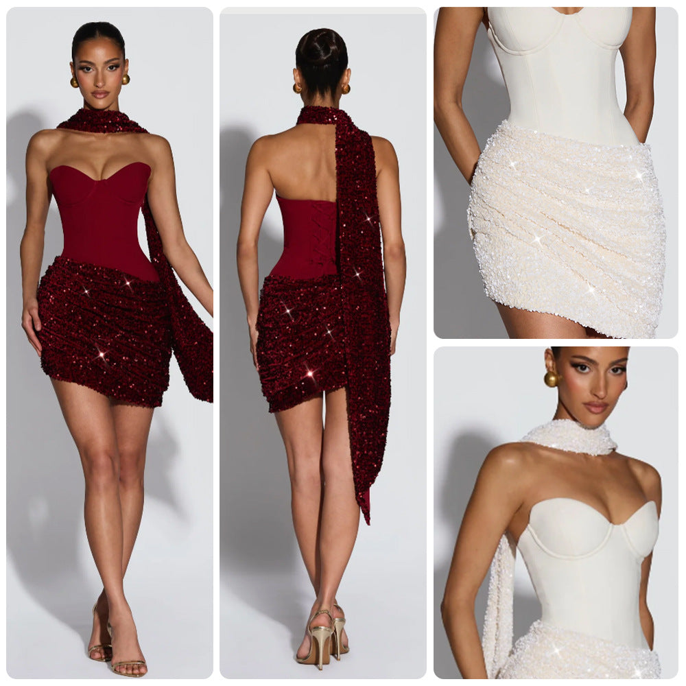 Alanah | Sequin Corset Mini Dress