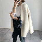 Women's Mid-Length Cardigan – Relaxed Cotton Blend Cardigan