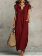Women's Relaxed Boho Maxi Dress – Flowy Summer Dress