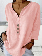 Women's Collared Button Blouse – Relaxed Everyday Shirt Blouse
