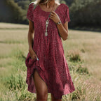 Women's Relaxed Summer Midi Dress – Flowy Day Dress