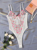 Women's Floral Embroidered Bra Set – Lace Bra & Matching Brief Set