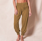 Women's Ankle Cuff Jogger Pants – Relaxed Elastic Waist Leisure Trousers