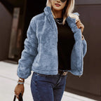 Women's Teddy Bomber Jacket – Sherpa Zip Jacket