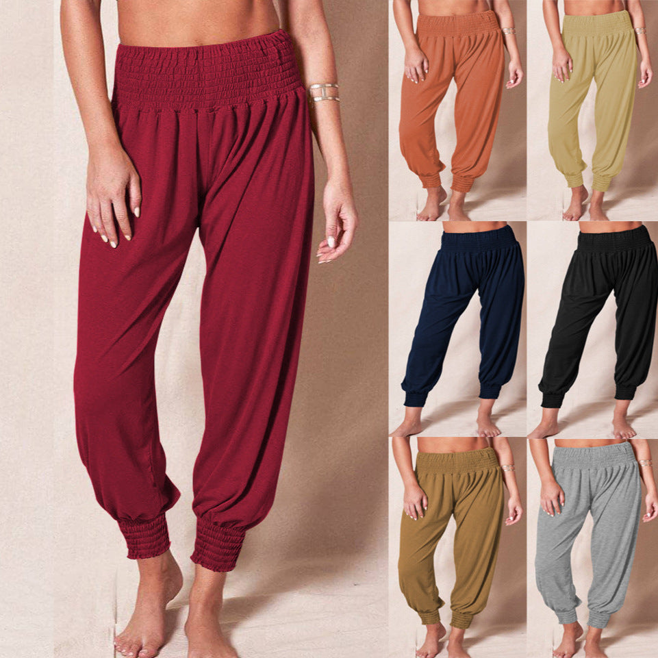 Women's Ankle Cuff Jogger Pants – Relaxed Elastic Waist Leisure Trousers