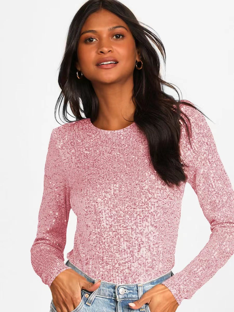 Women's Long Sleeve Sequin Bodysuit – Sparkle Fitted Party Bodysuit