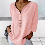 Women's Collared Button Blouse – Relaxed Everyday Shirt Blouse