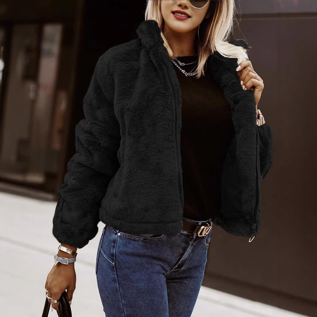 Women's Teddy Bomber Jacket – Sherpa Zip Jacket