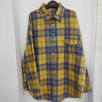 Women's Checked Button Blouse – Oversized Relaxed Shirt Blouse