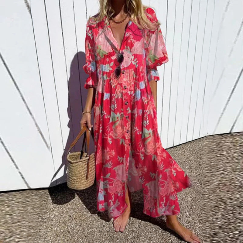 Women's Floral Summer Maxi Dress – Relaxed Flowy Dress