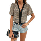 Women's Puff Sleeve Bodysuit – V-Neck Statement Fitted Bodysuit