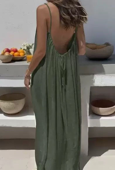 Women's Spaghetti Strap Summer Dress – Sleeveless Flowy Dress