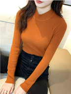 Women's Classic Roll Neck Sweater – Turtleneck Winter Knit Sweater