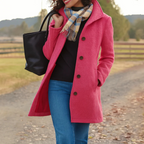 Women's Long Winter Coat – Button Front Overcoat
