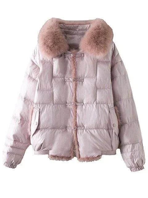 Women's Oversized Puffer Jacket – Relaxed Vintage Winter Jacket