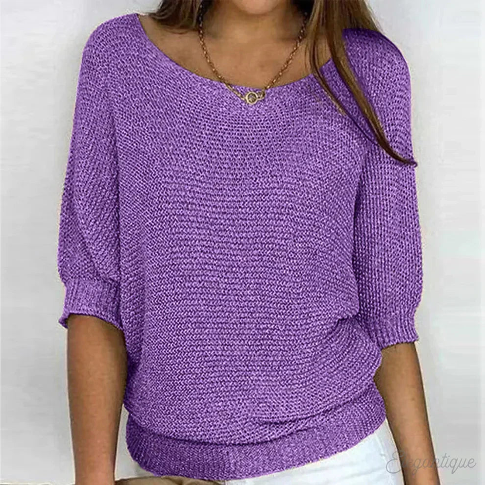 Women's Cross Knit Winter Sweater – Relaxed Long Sleeve Sweater
