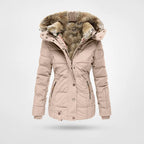 Women's Hooded Puffer Jacket – Mid-Length Winter Coat