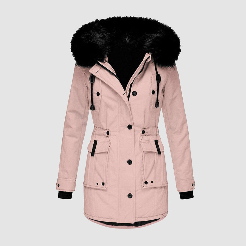 Women's Quilted Winter Coat – Hooded Padded Longline Jacket
