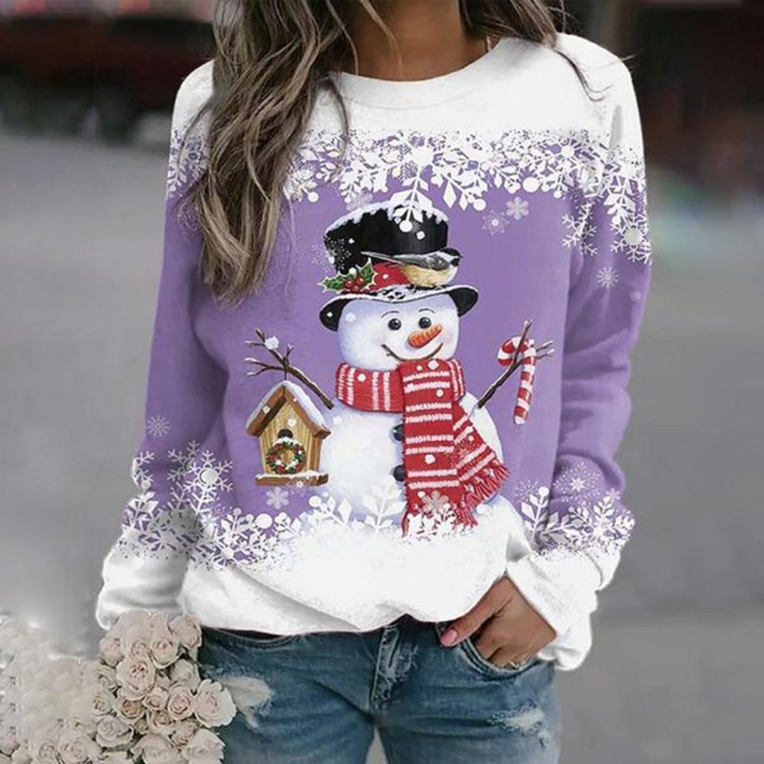 Women's Snowman Holiday Sweater – Festive Christmas Knit Sweater