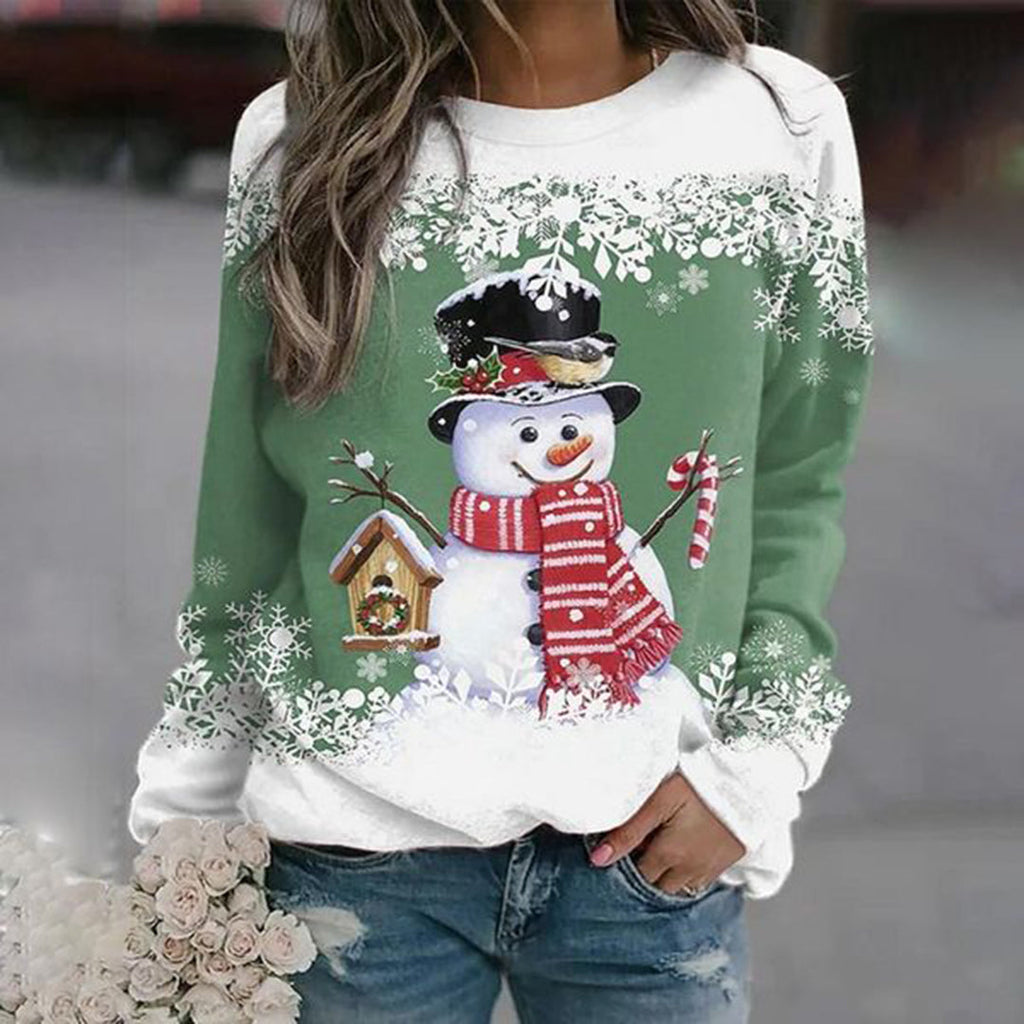 Women's Snowman Holiday Sweater – Festive Christmas Knit Sweater