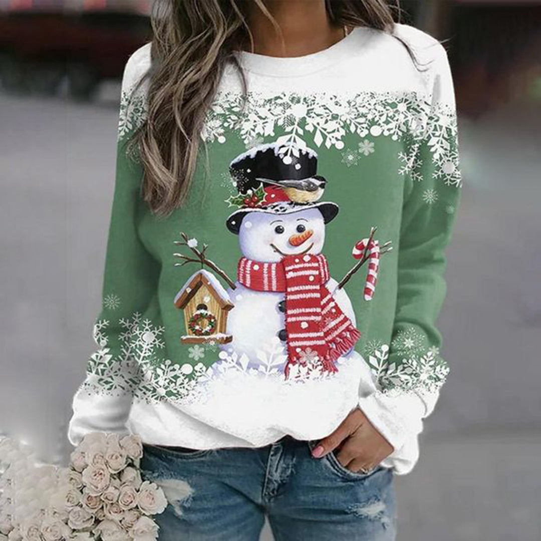 Women's Snowman Holiday Sweater – Festive Christmas Knit Sweater