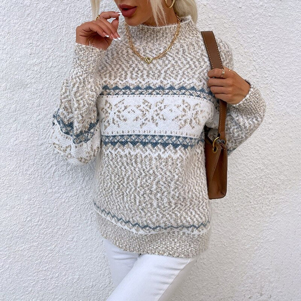 Women's Vintage Autumn Sweater – Classic Long Sleeve Knit Sweater