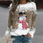 Women's Snowman Holiday Sweater – Festive Christmas Knit Sweater