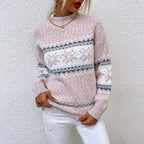 Women's Vintage Autumn Sweater – Classic Long Sleeve Knit Sweater
