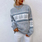 Women's Vintage Autumn Sweater – Classic Long Sleeve Knit Sweater