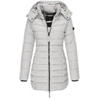 Women's Insulated Hooded Puffer Jacket – Zip-Up Cold Weather Winter Jacket