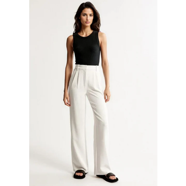 Women's High Rise Wide Leg Pants – Flowy Tailored Dress Trousers
