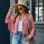 Women's Statement Fringe Jacket – Cropped Layering Jacket
