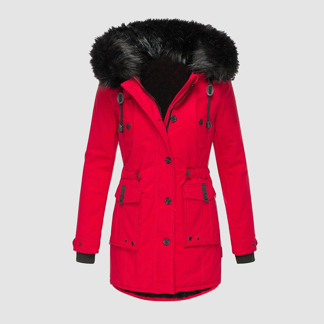 Women's Quilted Winter Coat – Hooded Padded Longline Jacket