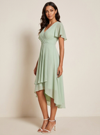 Women's Fitted Wedding Guest Midi Dress – Romantic Formal Occasion Dress
