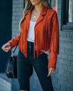 Women's Statement Fringe Jacket – Cropped Layering Jacket