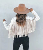 Women's Statement Fringe Jacket – Cropped Layering Jacket