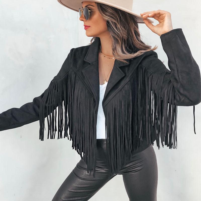 Women's Statement Fringe Jacket – Cropped Layering Jacket