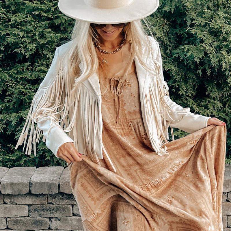 Women's Statement Fringe Jacket – Cropped Layering Jacket
