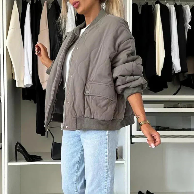 Women's Quilted Bomber Jacket – Puffer Flight Jacket